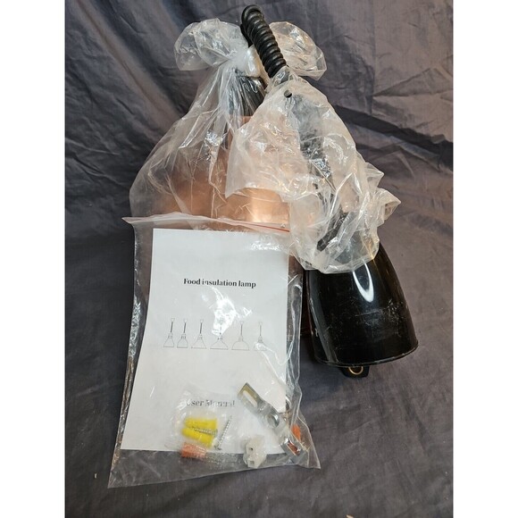 Hanging Food Heat Lamp Overhead Food Warmer Copper Finish Retractable (Dia 29cm) - Picture 3 of 10